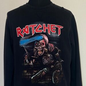 HUF Iron Maiden Sweater | Vintage Pullover Crewneck Dirtbag Tour | Large (L)